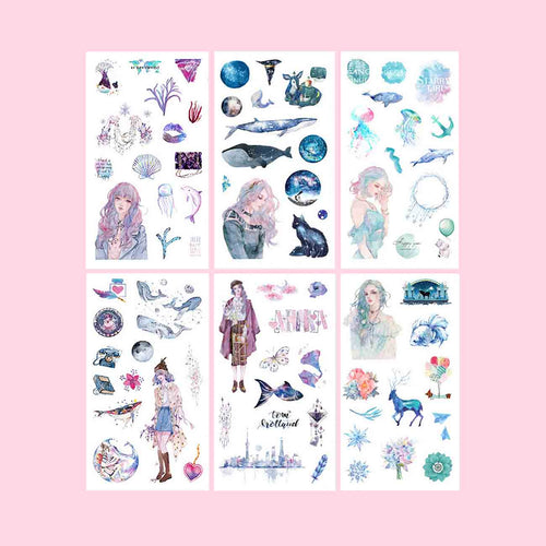 Girl Stickers - Set of 6 - Stationery Pal