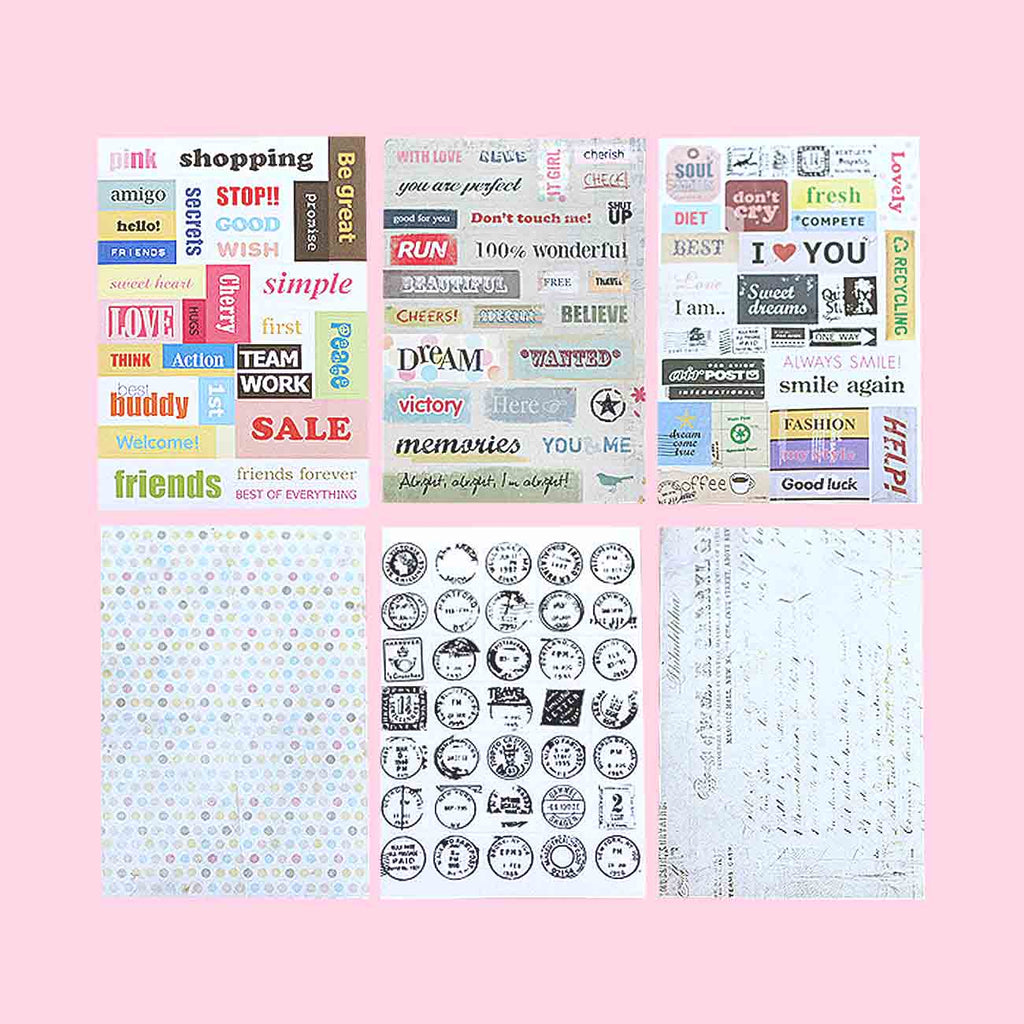 Vintage Postmark Deco Stickers - Set of 6 - Stationery Pal