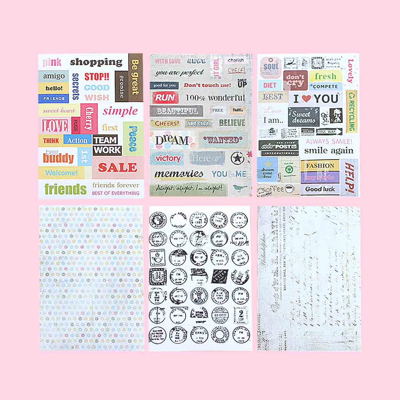 Vintage Postmark Deco Stickers - Set of 6 - Stationery Pal