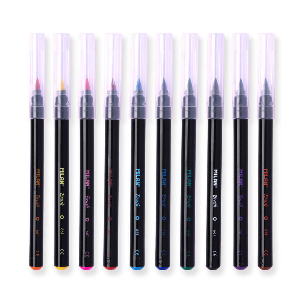 Milan Brush Markers - 10 Color Set - Stationery Pal