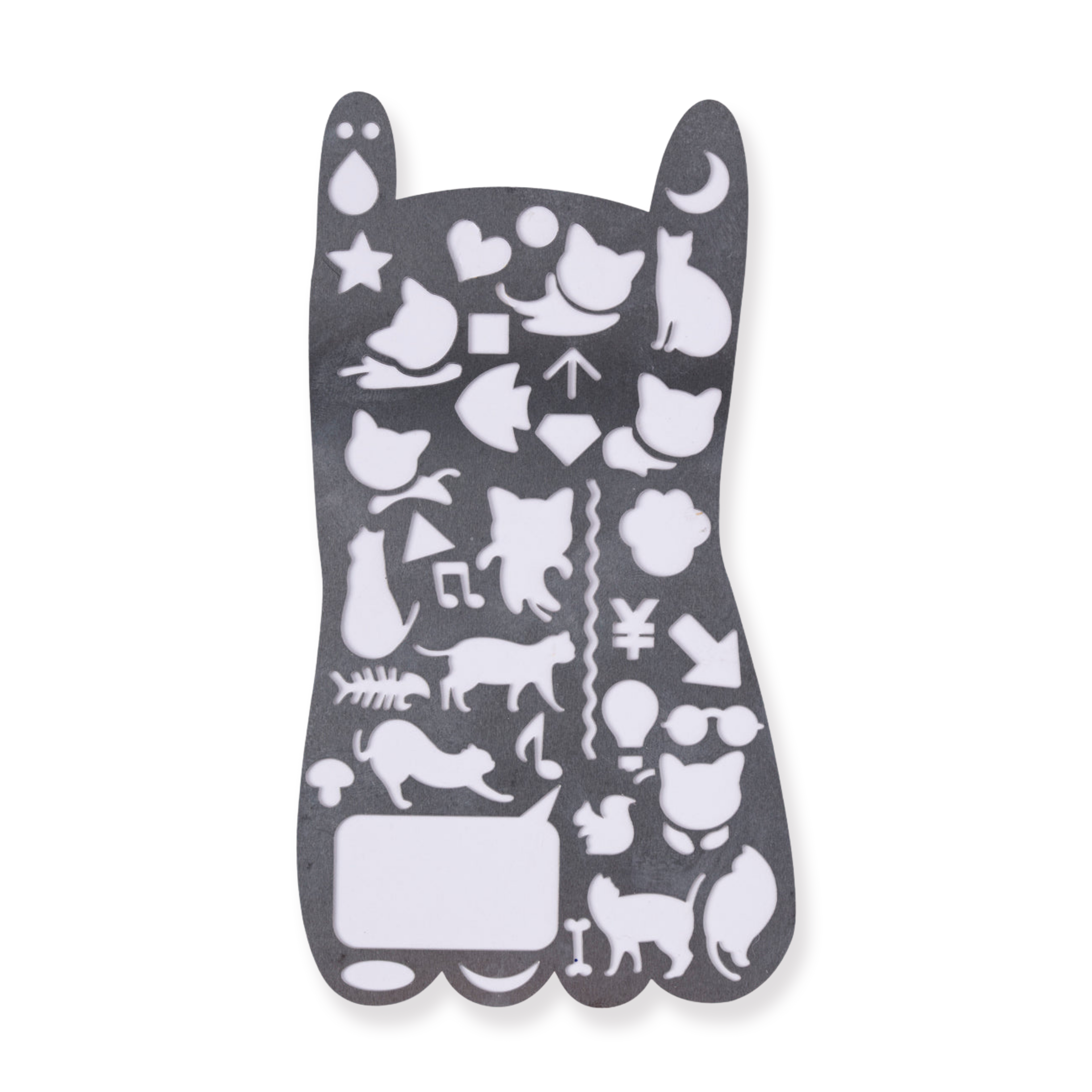 Cat Drawing Stencil Metal Ruler - Stationery Pal