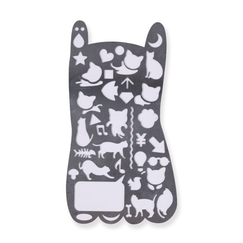 Cat Drawing Stencil Metal Ruler - Stationery Pal