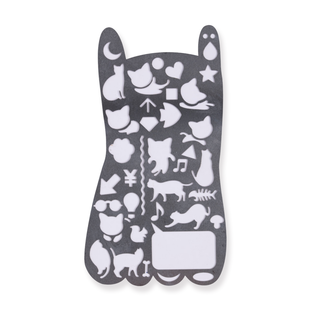 Cat Drawing Stencil Metal Ruler - Stationery Pal