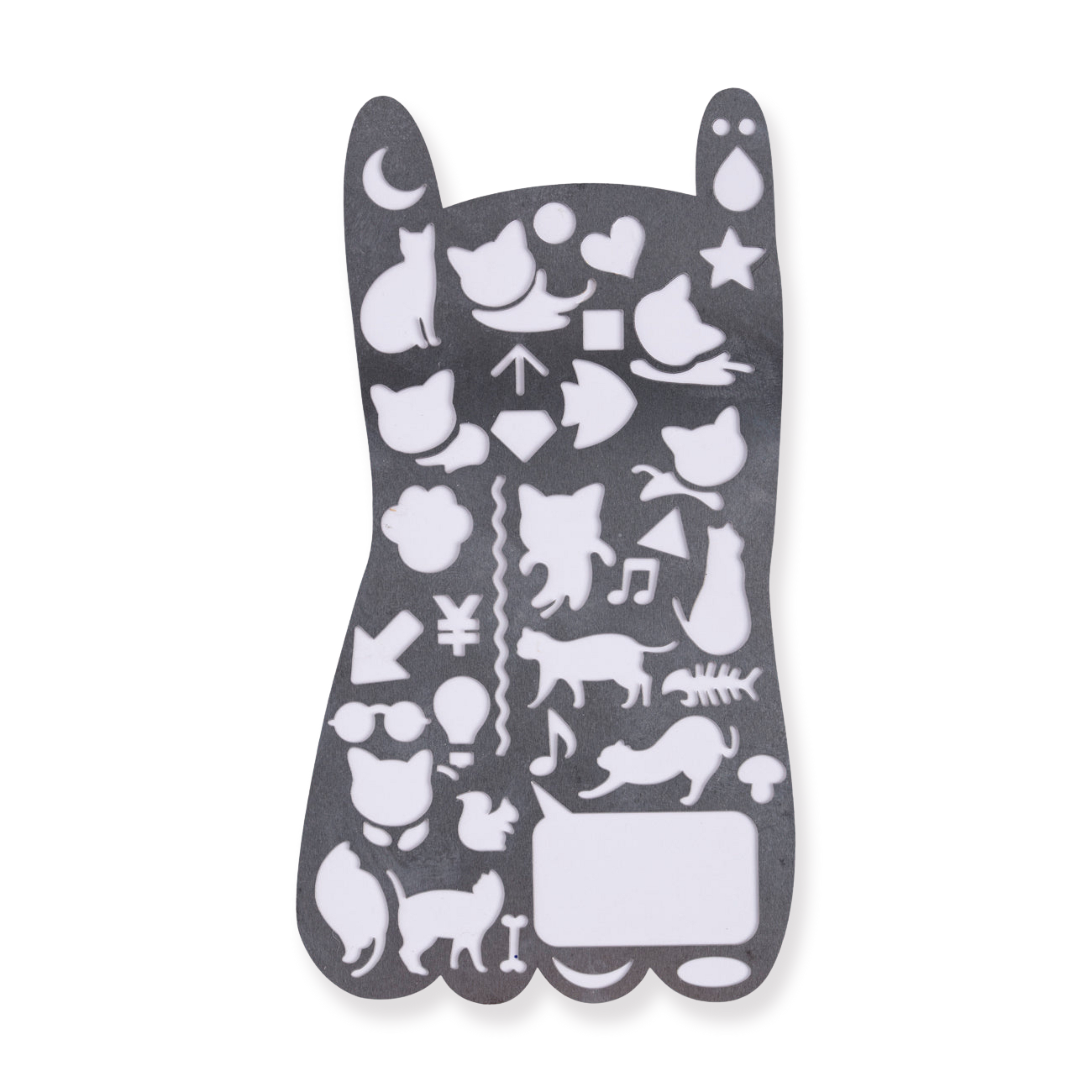 Cat Drawing Stencil Metal Ruler - Stationery Pal