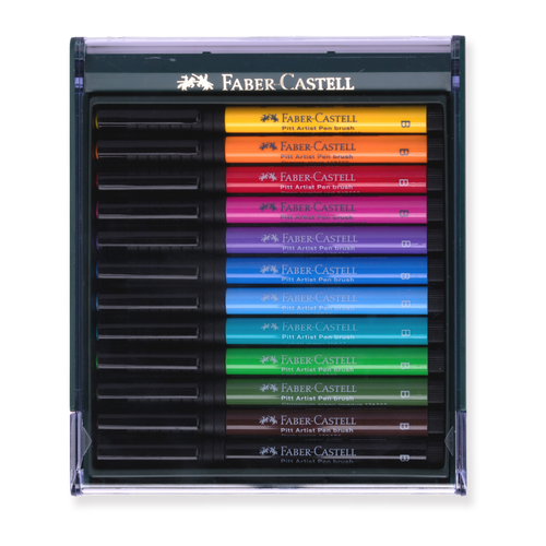 Faber-Castell Pitt Artist Brush Pen - Set of 12 - Bright - Stationery Pal