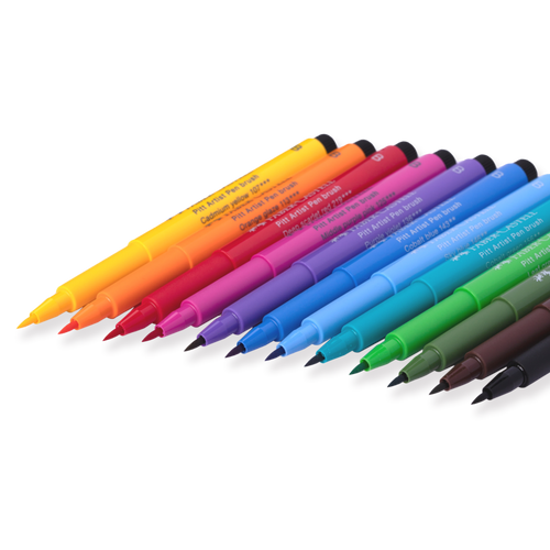 Faber-Castell Pitt Artist Brush Pen - Set of 12 - Bright - Stationery Pal