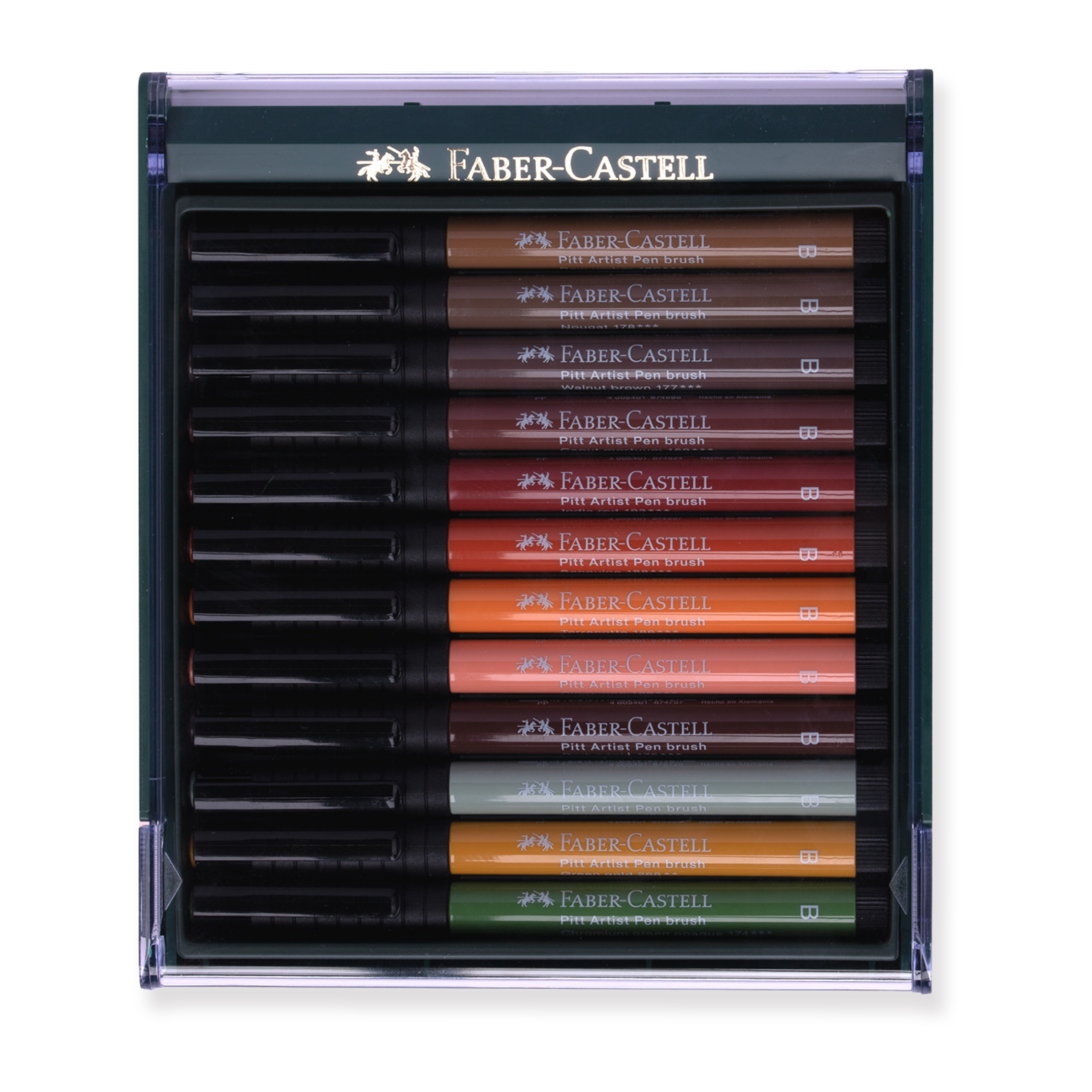 Faber-Castell Pitt Artist Brush Pen - Set of 12 - Earth Tones - Stationery Pal