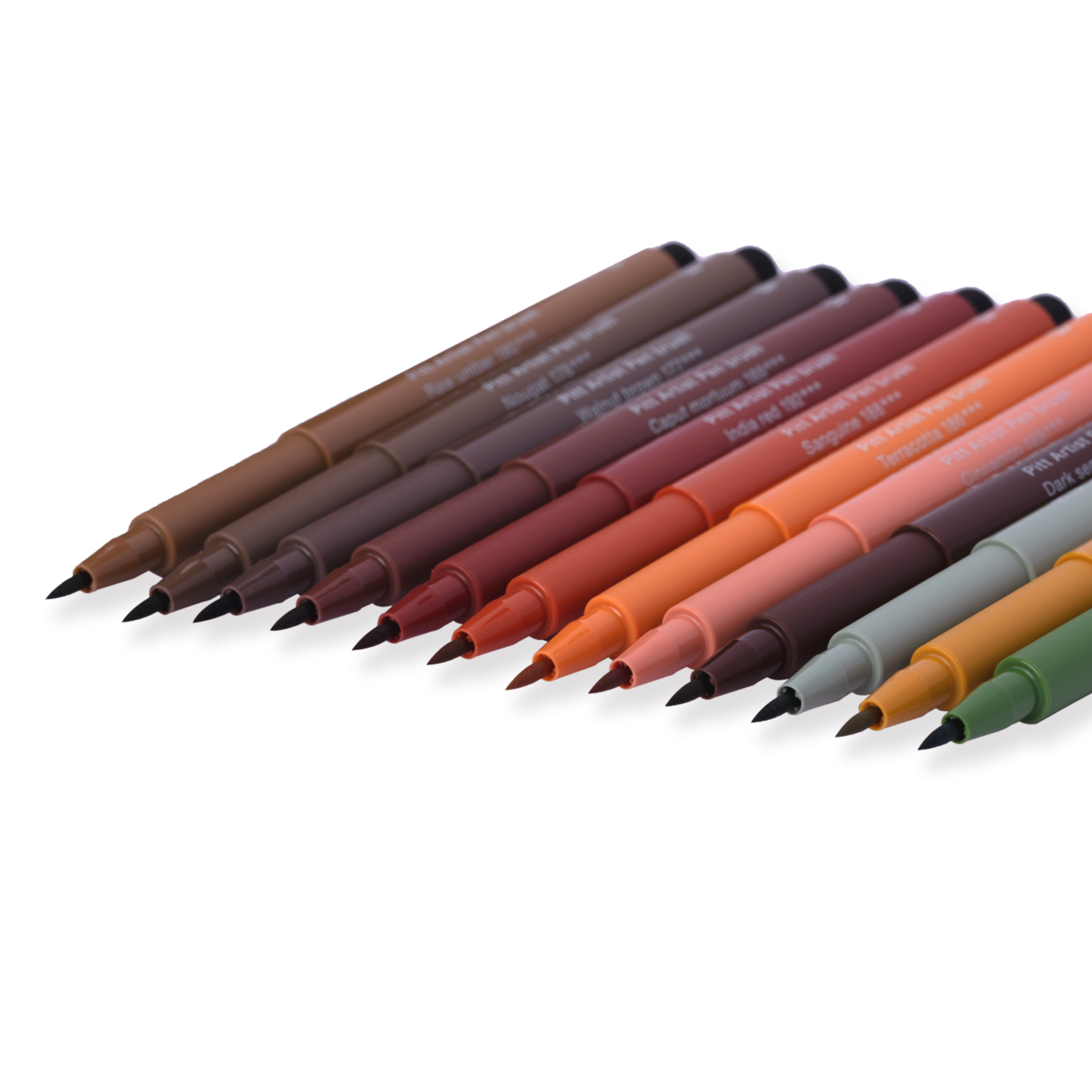 Faber-Castell Pitt Artist Brush Pen - Set of 12 - Earth Tones - Stationery Pal