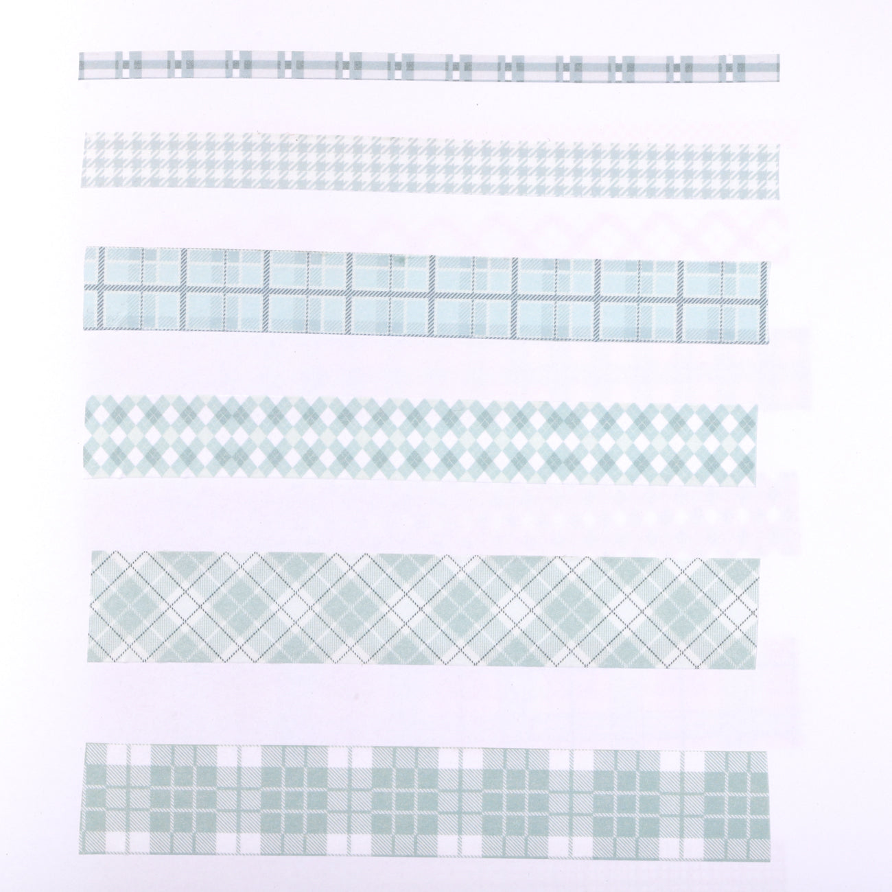 Grid Pattern Washi Tape - Set of 6 - Green - Stationery Pal