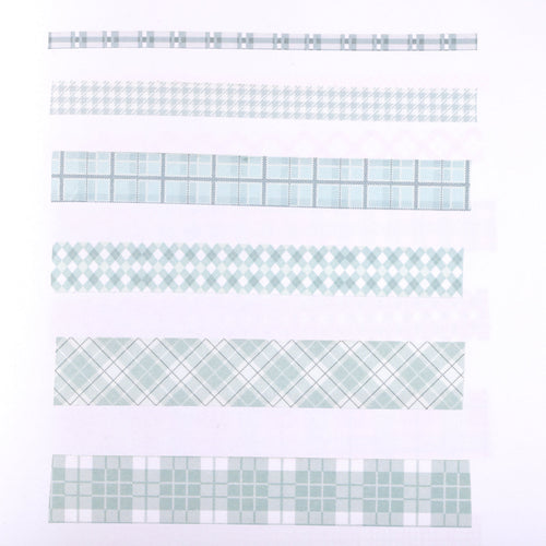 Grid Pattern Washi Tape - Set of 6 - Green - Stationery Pal