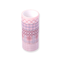 Grid Pattern Washi Tape - Set of 6 - Pink - Stationery Pal