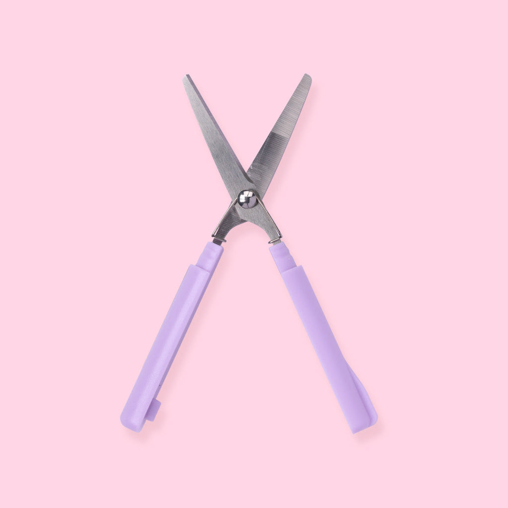 Sun-Star Stickyle Scissors - Compact Type - Purple - Stationery Pal