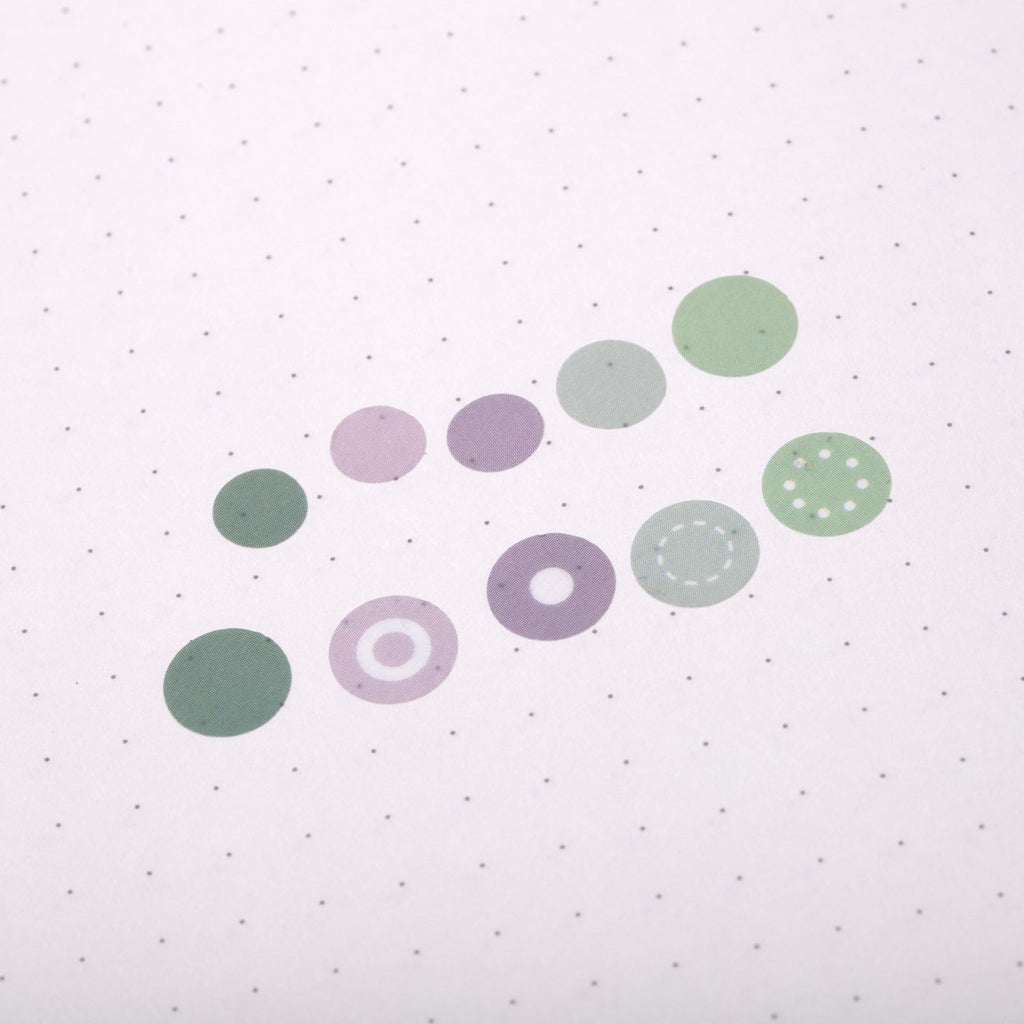 Polka Dot Washi Sticker - Green & Light Green - Stationery Pal
