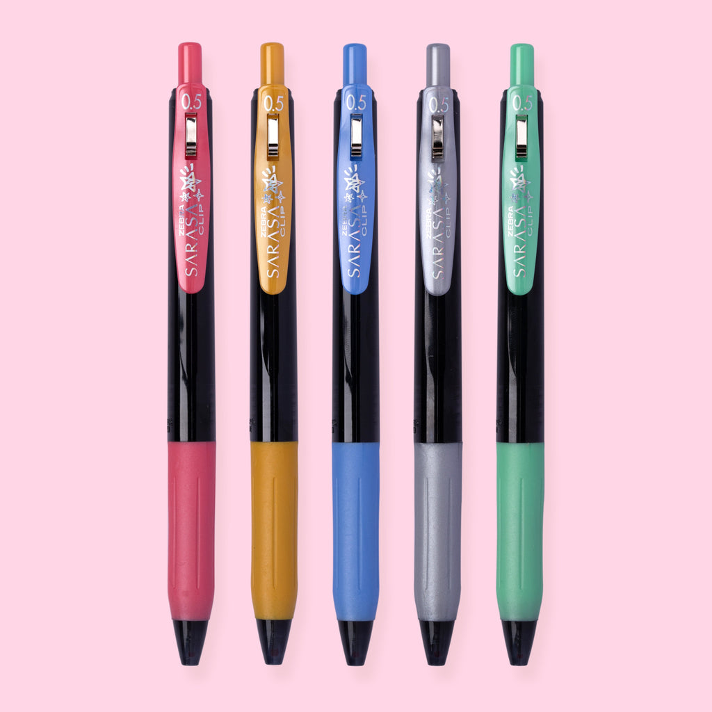 Zebra Sarasa Deco Shine Metallic Pen - 0.5mm -  5 Color Set - Stationery Pal