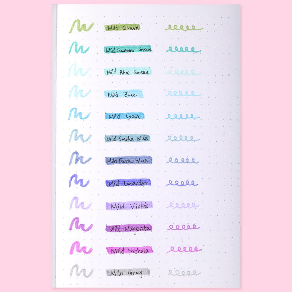Zebra Mildliner Double-Sided Highlighter Brush Pen - 25 Color Set - Stationery Pal