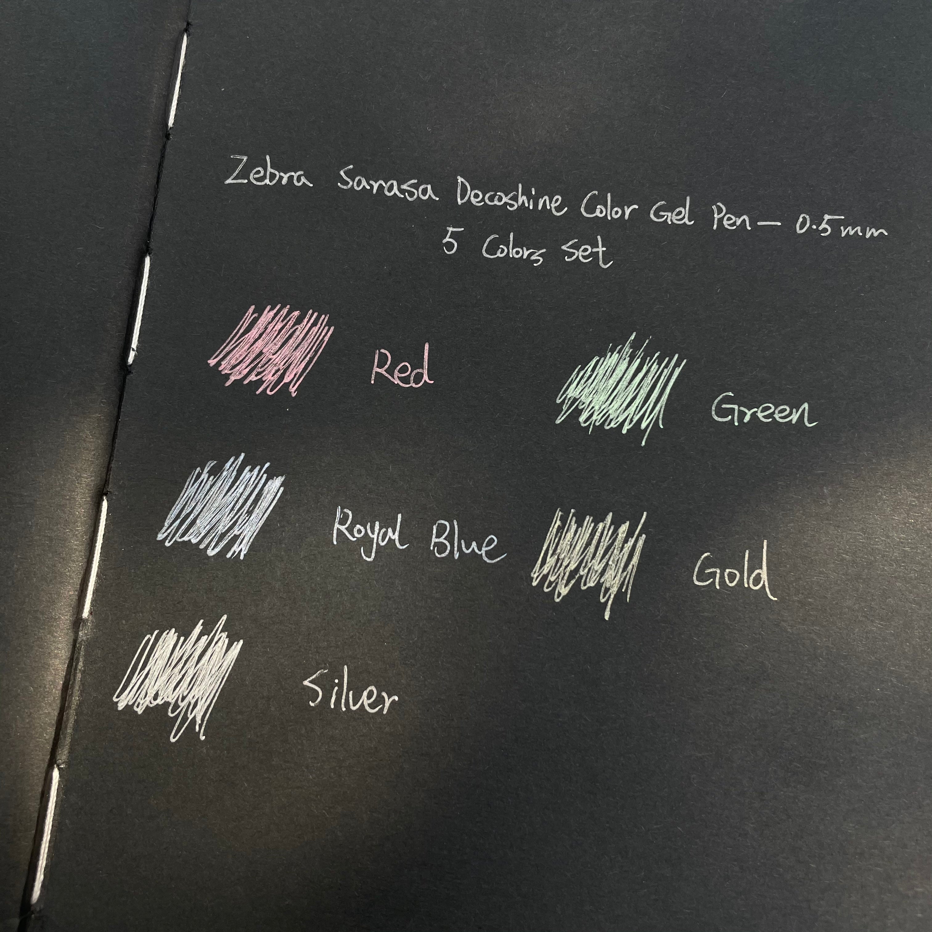 Zebra Sarasa Deco Shine Metallic Pen - 0.5mm -  5 Color Set - Stationery Pal