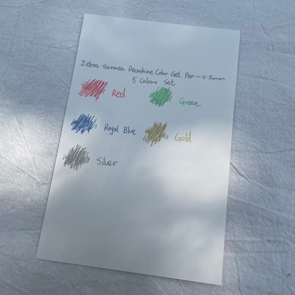 Zebra Sarasa Deco Shine Metallic Pen - 0.5mm -  5 Color Set - Stationery Pal