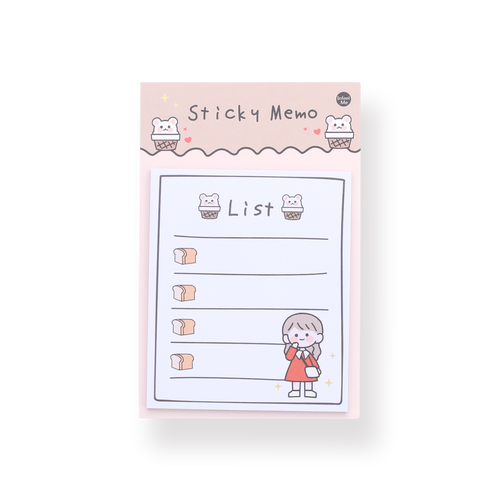 Kawaii Sticky Memo - List - Stationery Pal