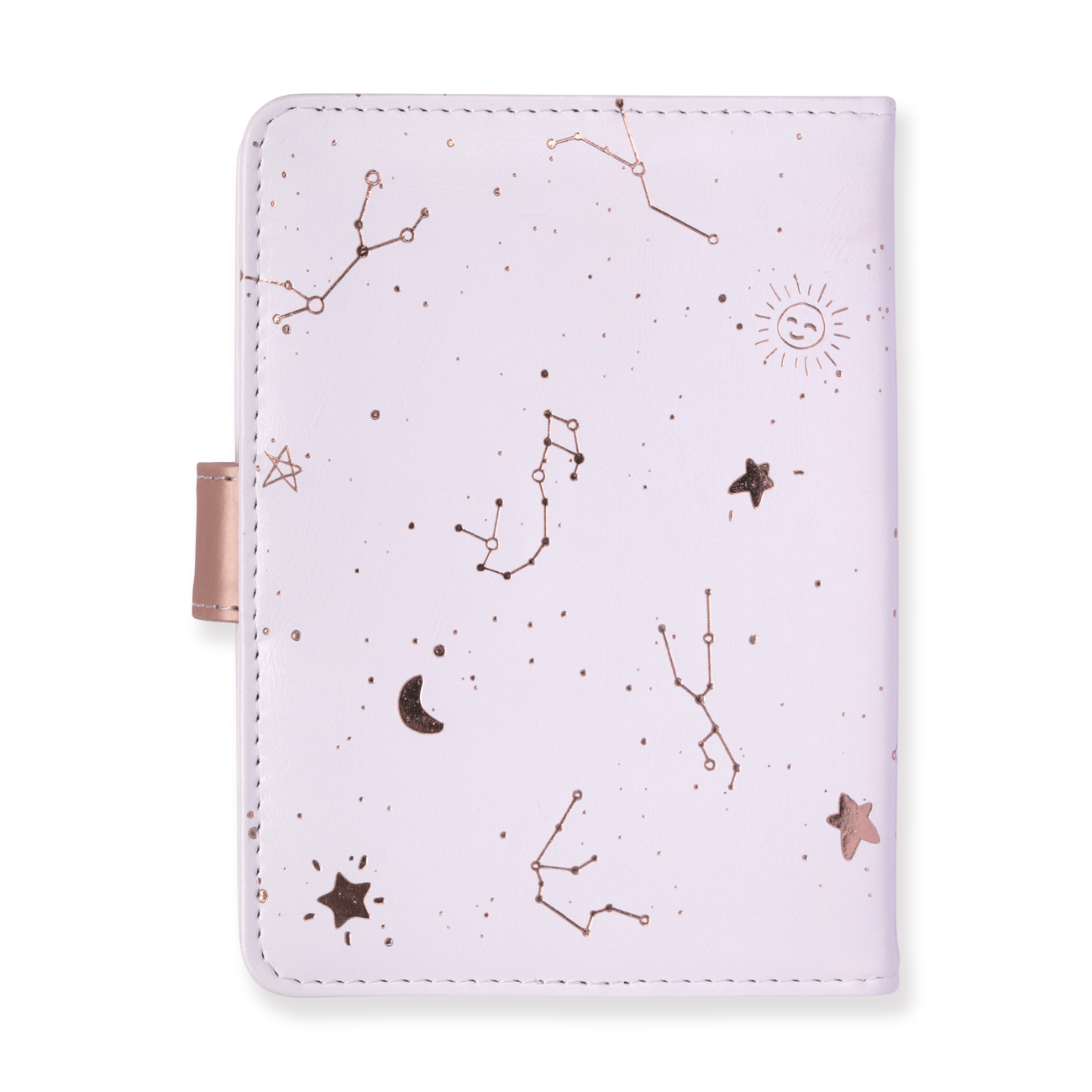 Leather Constellation Pattern Notebook - White - Stationery Pal