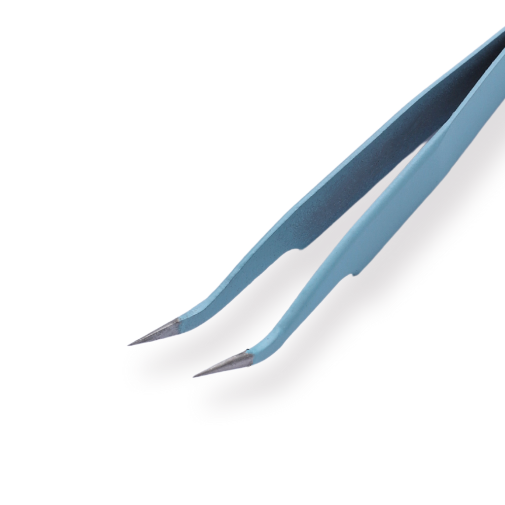 Macaron Curved Pointed Tweezer - Blue - Stationery Pal