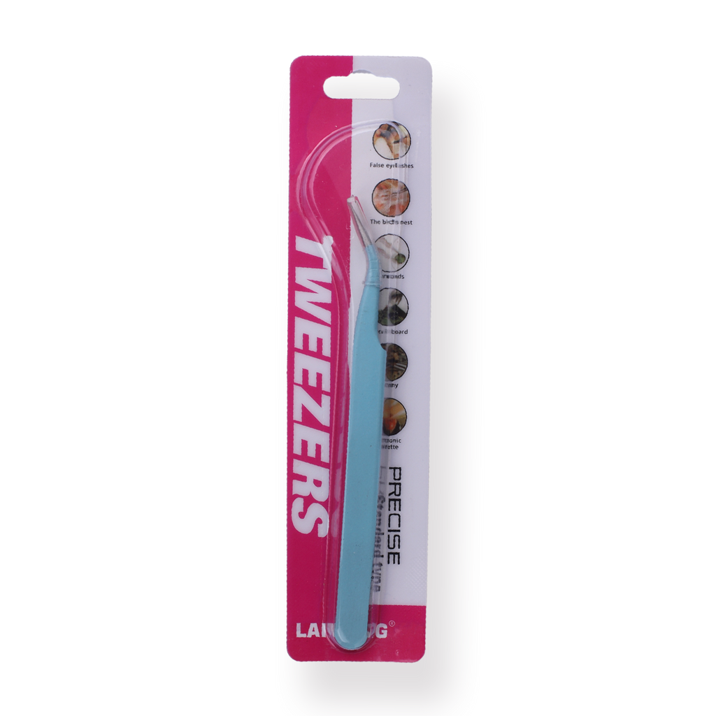 Macaron Curved Pointed Tweezer - Blue - Stationery Pal