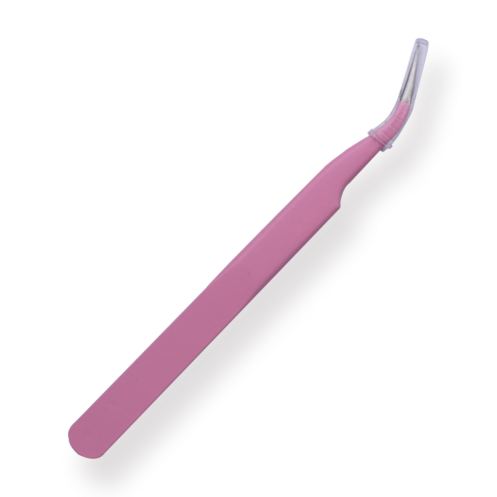 Macaron Curved Pointed Tweezer - Pink - Stationery Pal