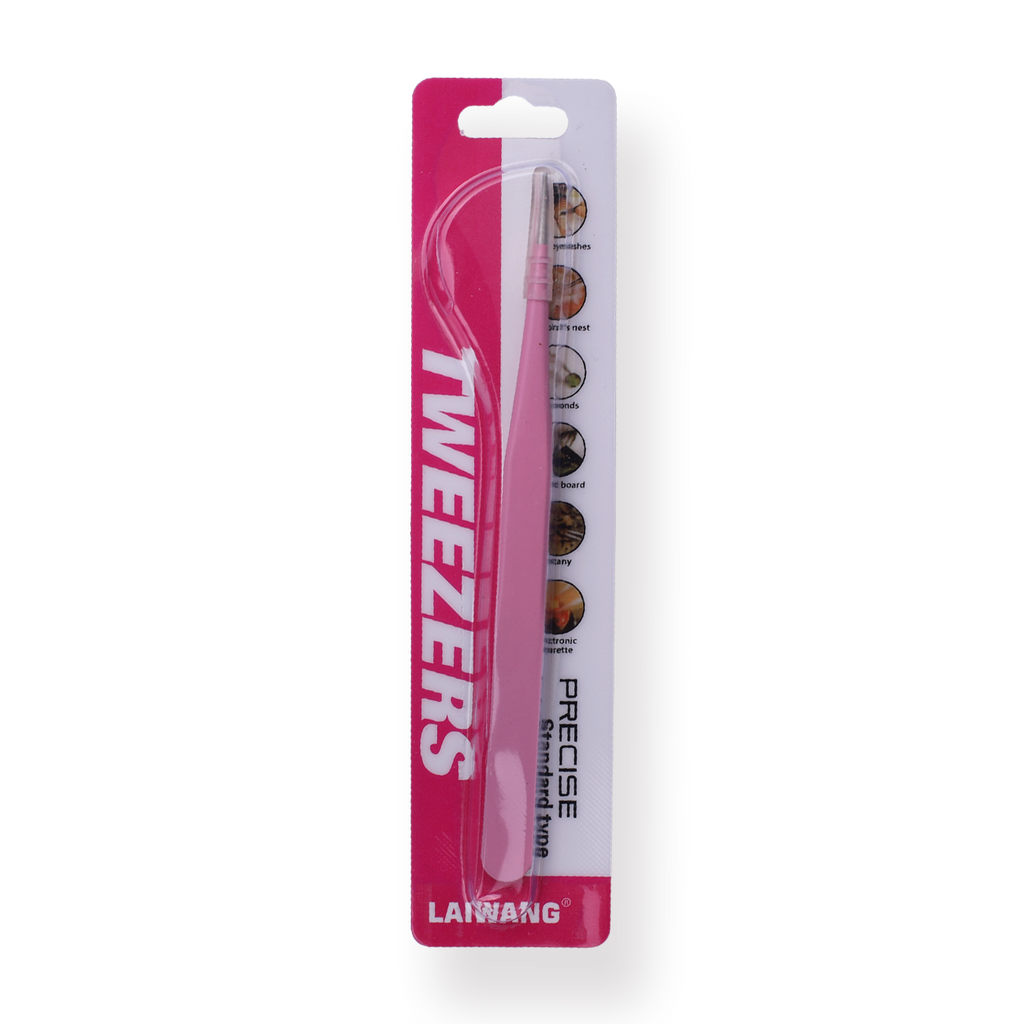 Macaron Straight Pointed Tweezer - Pink - Stationery Pal