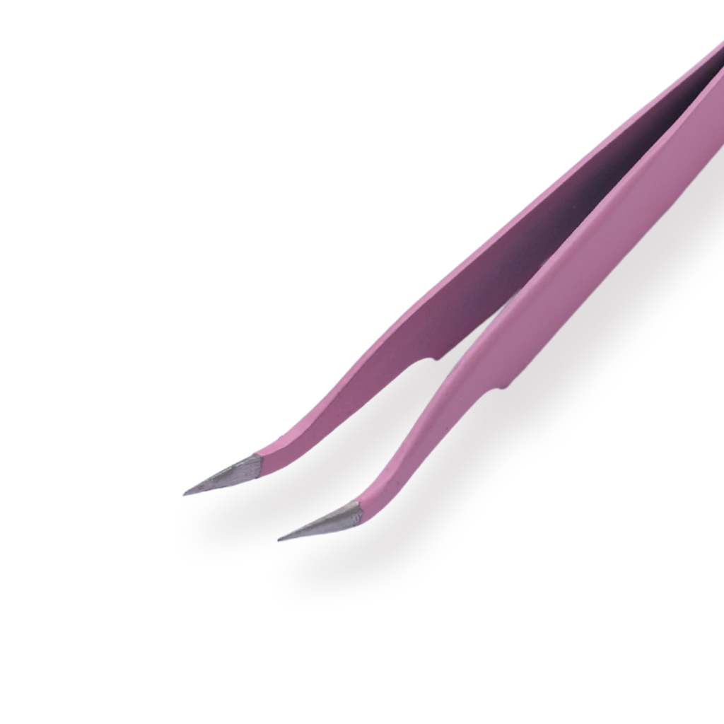 Macaron Curved Pointed Tweezer - Pink - Stationery Pal