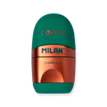 Milan Capsule Sharpener + Eraser Copper - Green - Stationery Pal