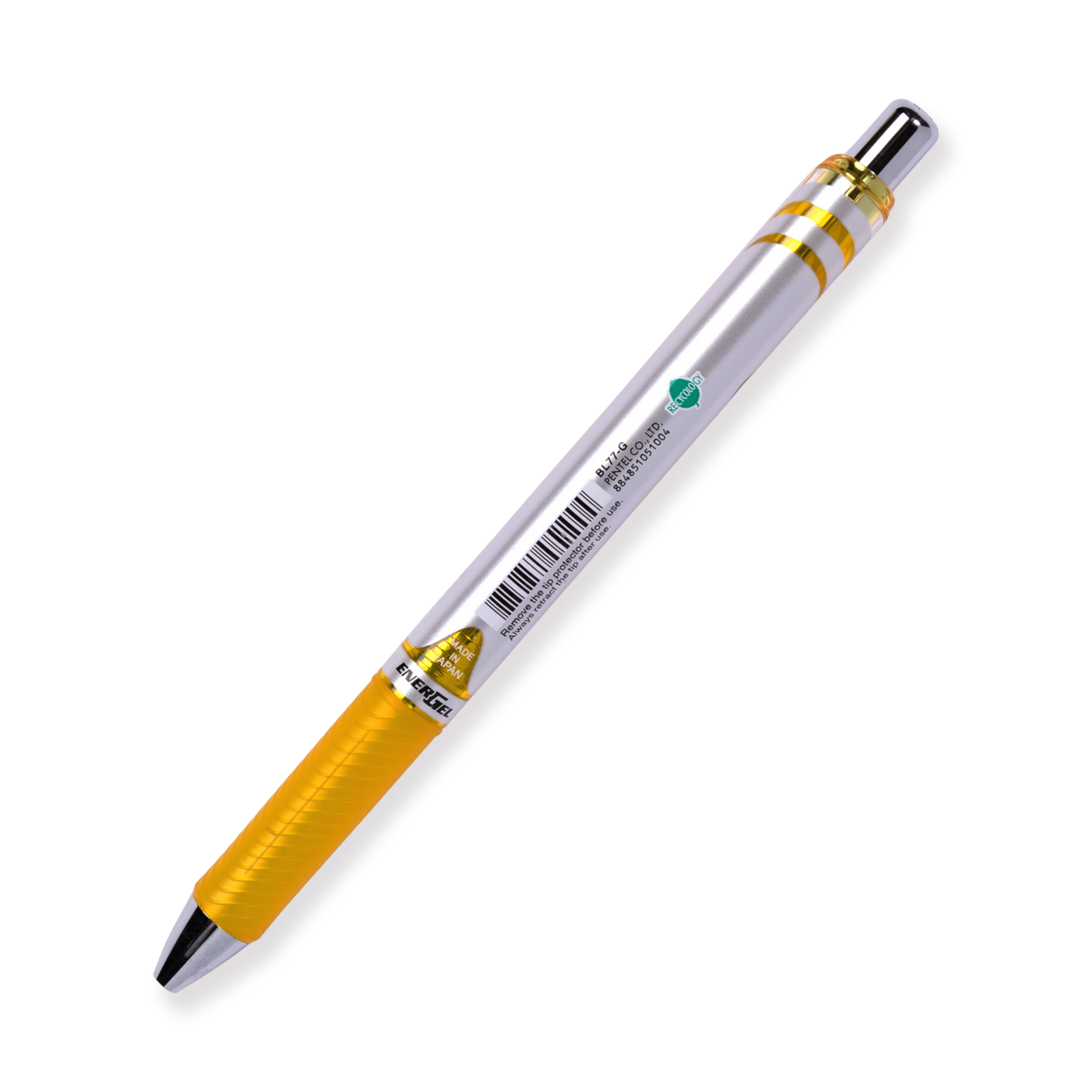 Pentel EnerGel RTX Gel Pen - Conical - 0.7 mm - Yellow - Stationery Pal
