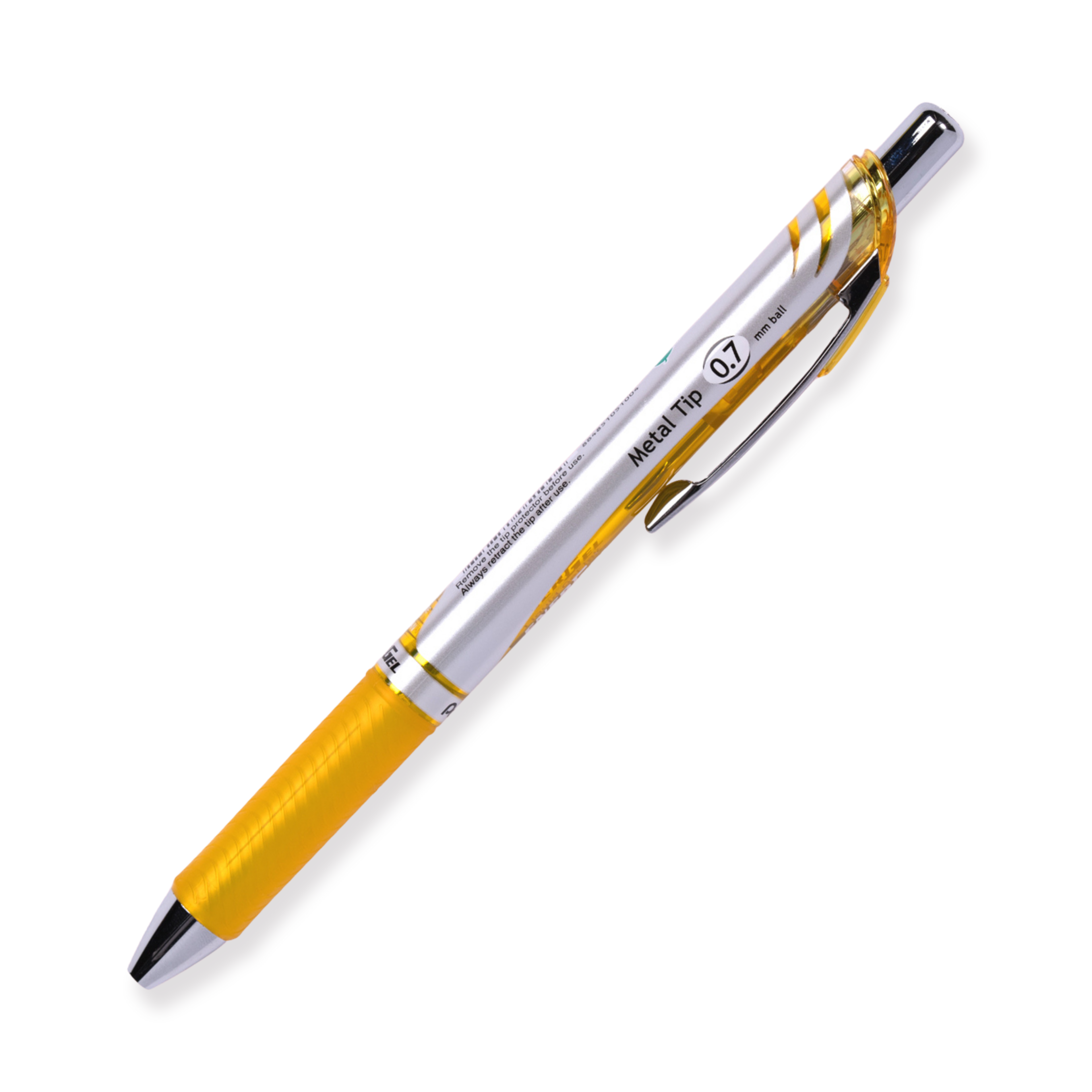Pentel EnerGel RTX Gel Pen - Conical - 0.7 mm - Yellow - Stationery Pal