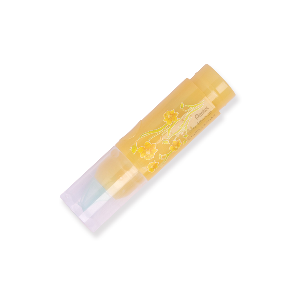 Pentel Petit-Corre X HIBIYA KADAN Correction Tape - Narcissus Yellow - Stationery Pal