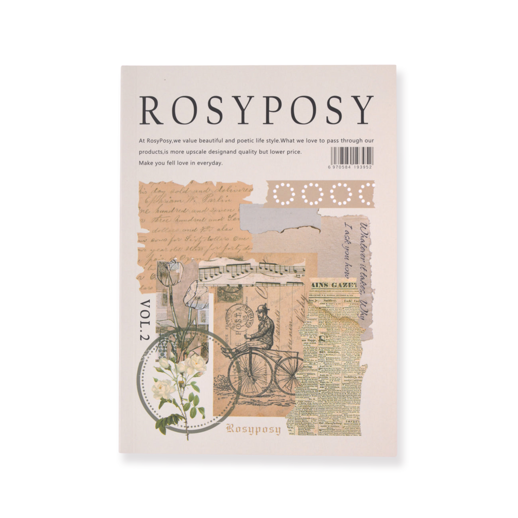 Rosy Posy Scrapbooking Paper Pad - Beige - Stationery Pal