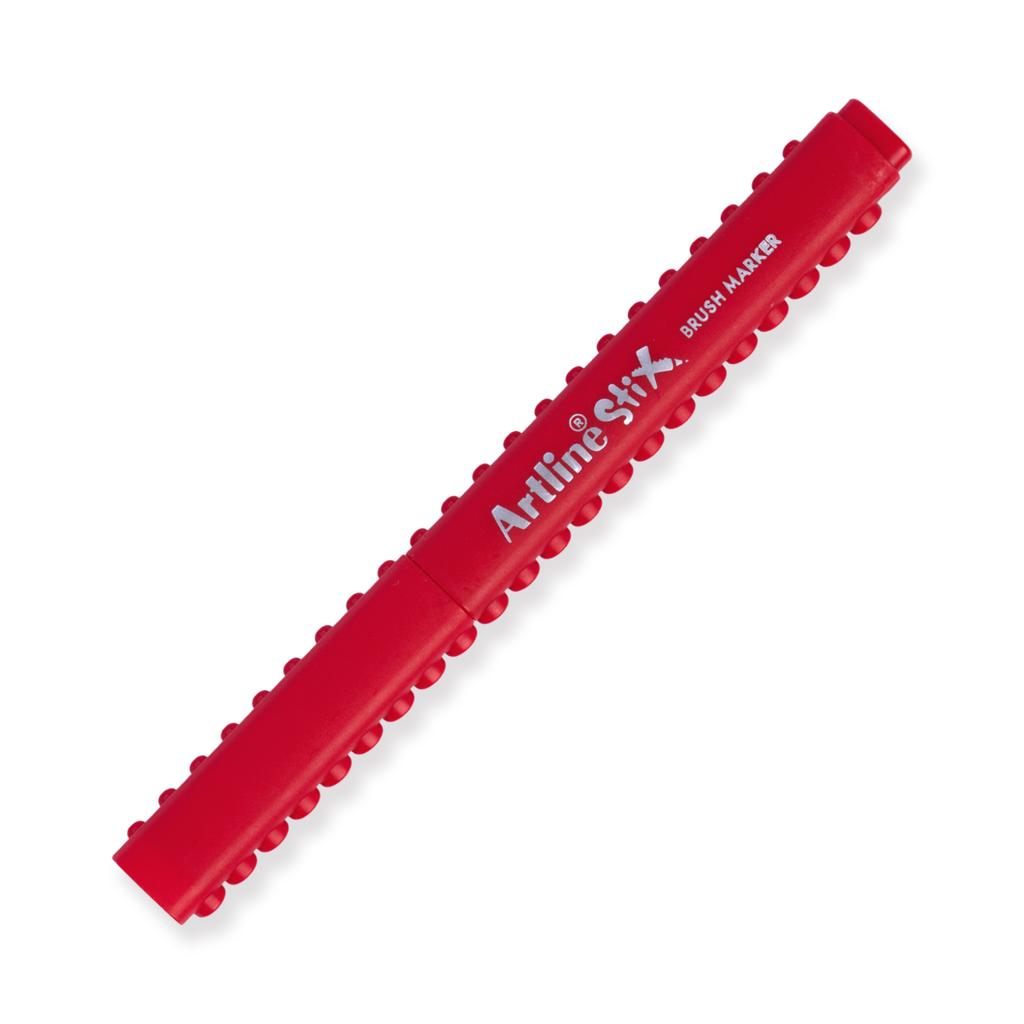 Shachihata Artline Stix Brush Marker - Red - Stationery Pal