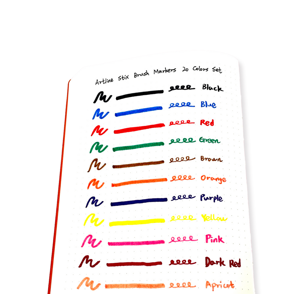 Shachihata Artline Stix Brush Marker - Red - Stationery Pal