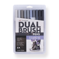 Tombow ABT Dual Brush Pen 10-Pack Set - Grayscale - Stationery Pal