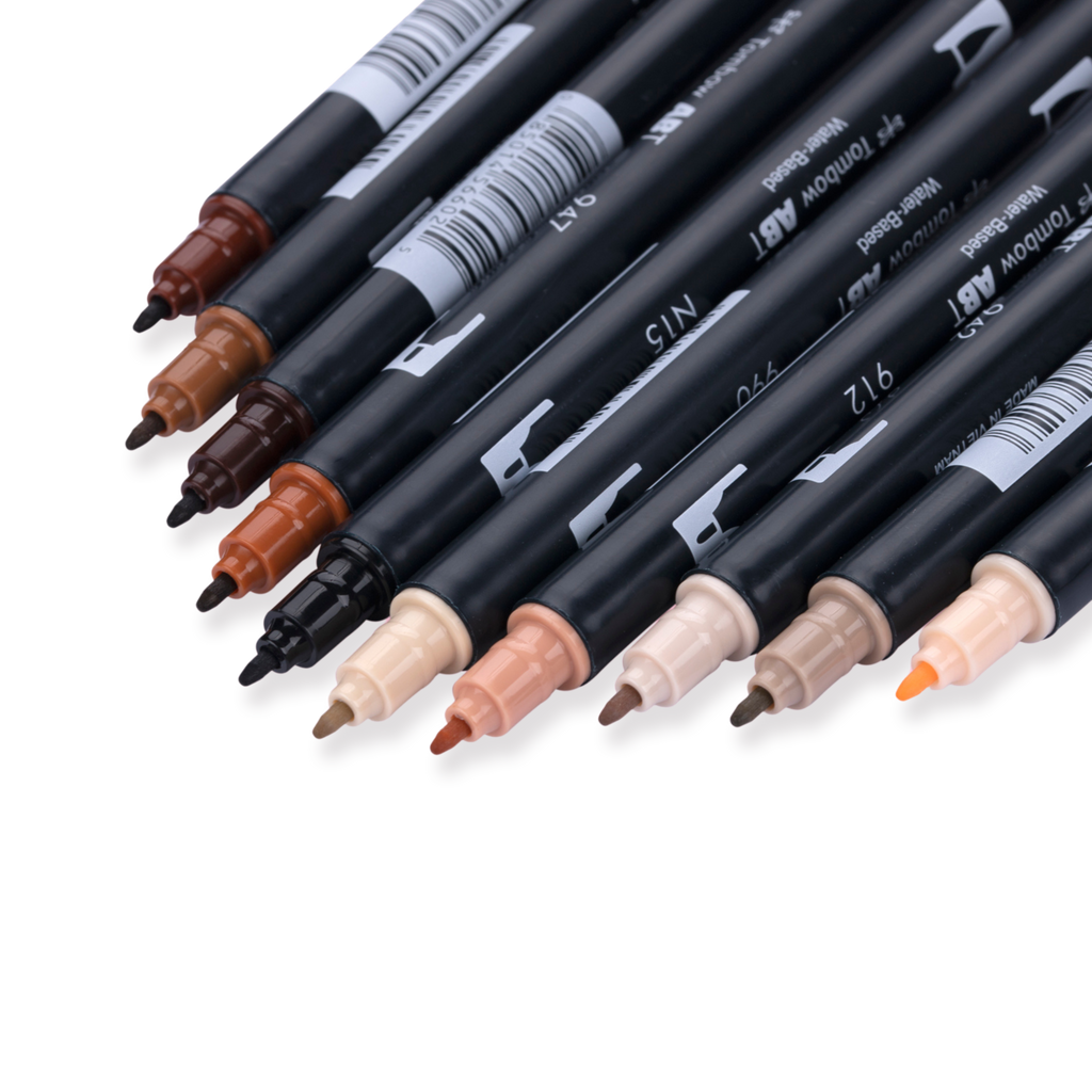 Tombow ABT Dual Brush Pen 10-Pack Set - Portrait - Stationery Pal