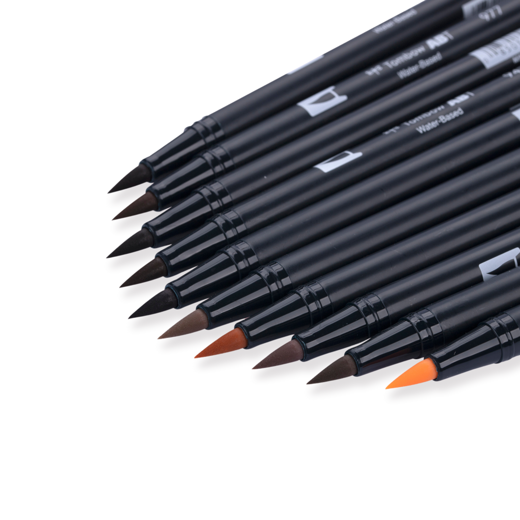 Tombow ABT Dual Brush Pen 10-Pack Set - Portrait - Stationery Pal