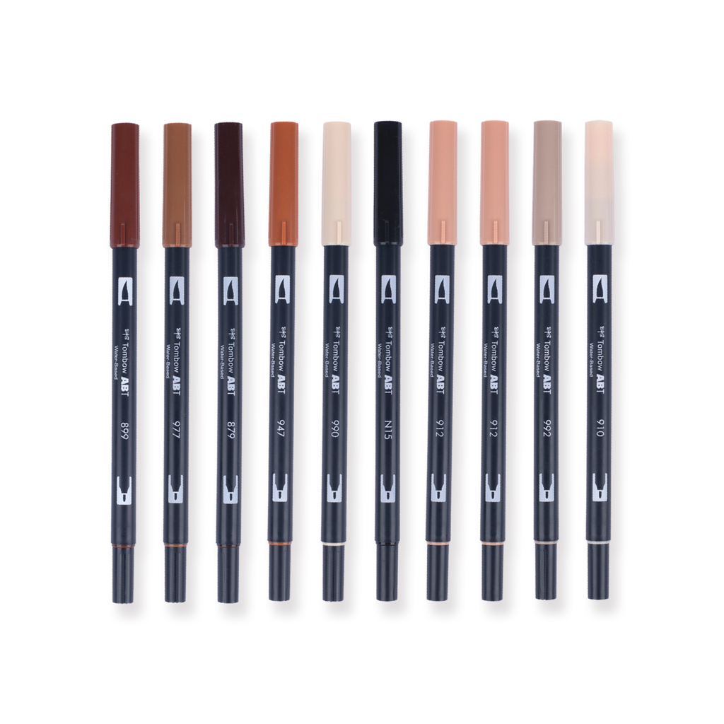 Tombow ABT Dual Brush Pen 10-Pack Set - Portrait - Stationery Pal