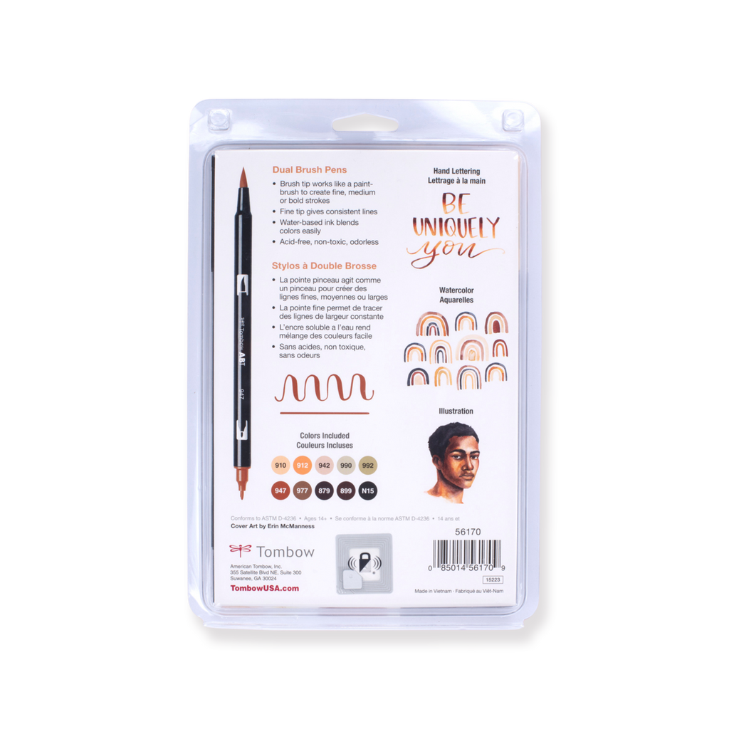 Tombow ABT Dual Brush Pen 10-Pack Set - Portrait - Stationery Pal