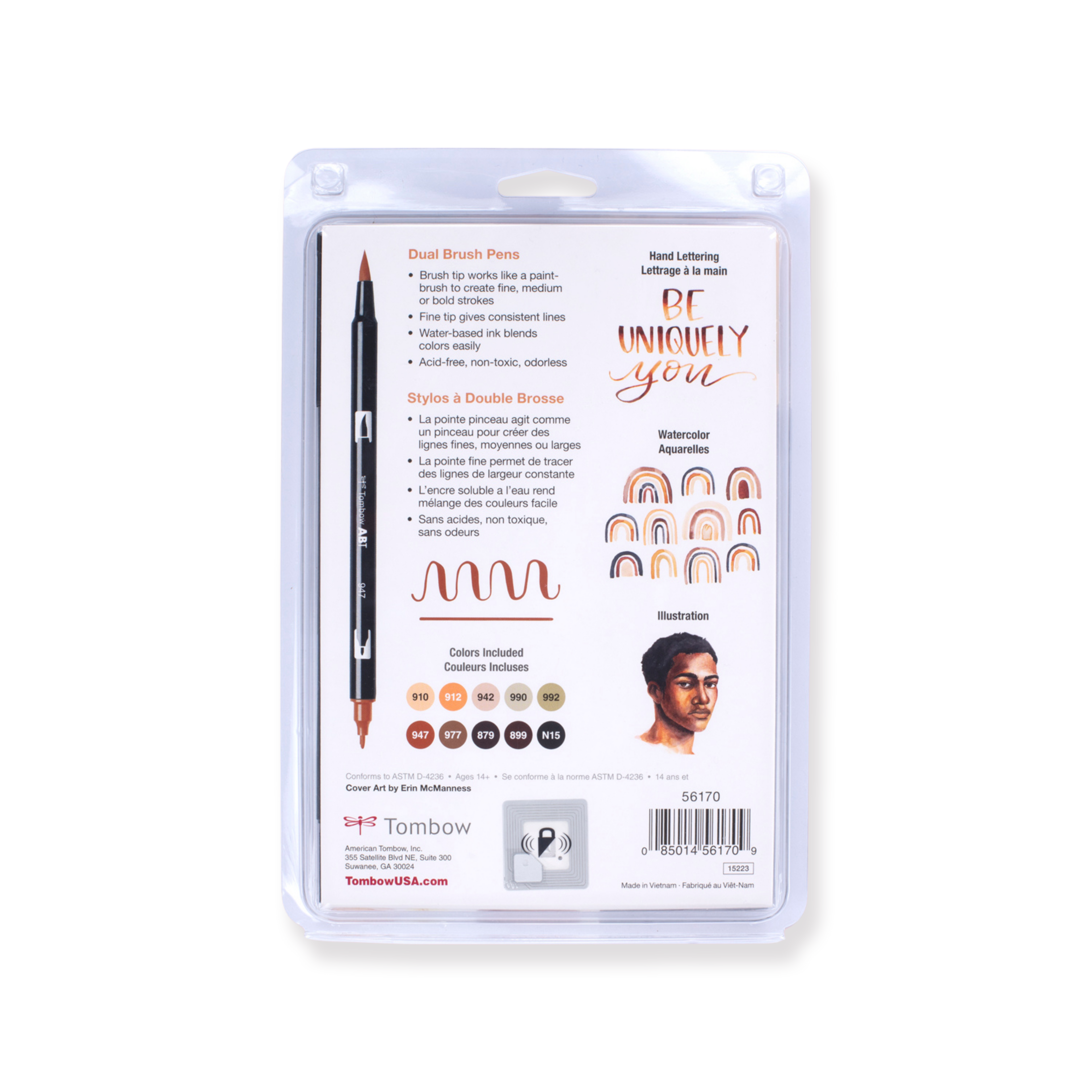 Tombow ABT Dual Brush Pen 10-Pack Set - Portrait - Stationery Pal
