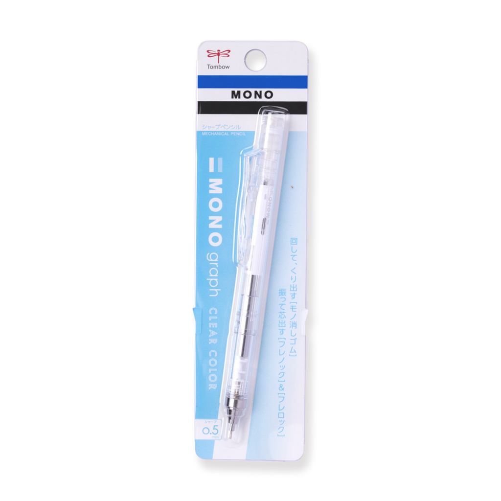 Tombow MONO Graph Clear Color Mechanical Pencil - Clear - 0.5 mm - Stationery Pal