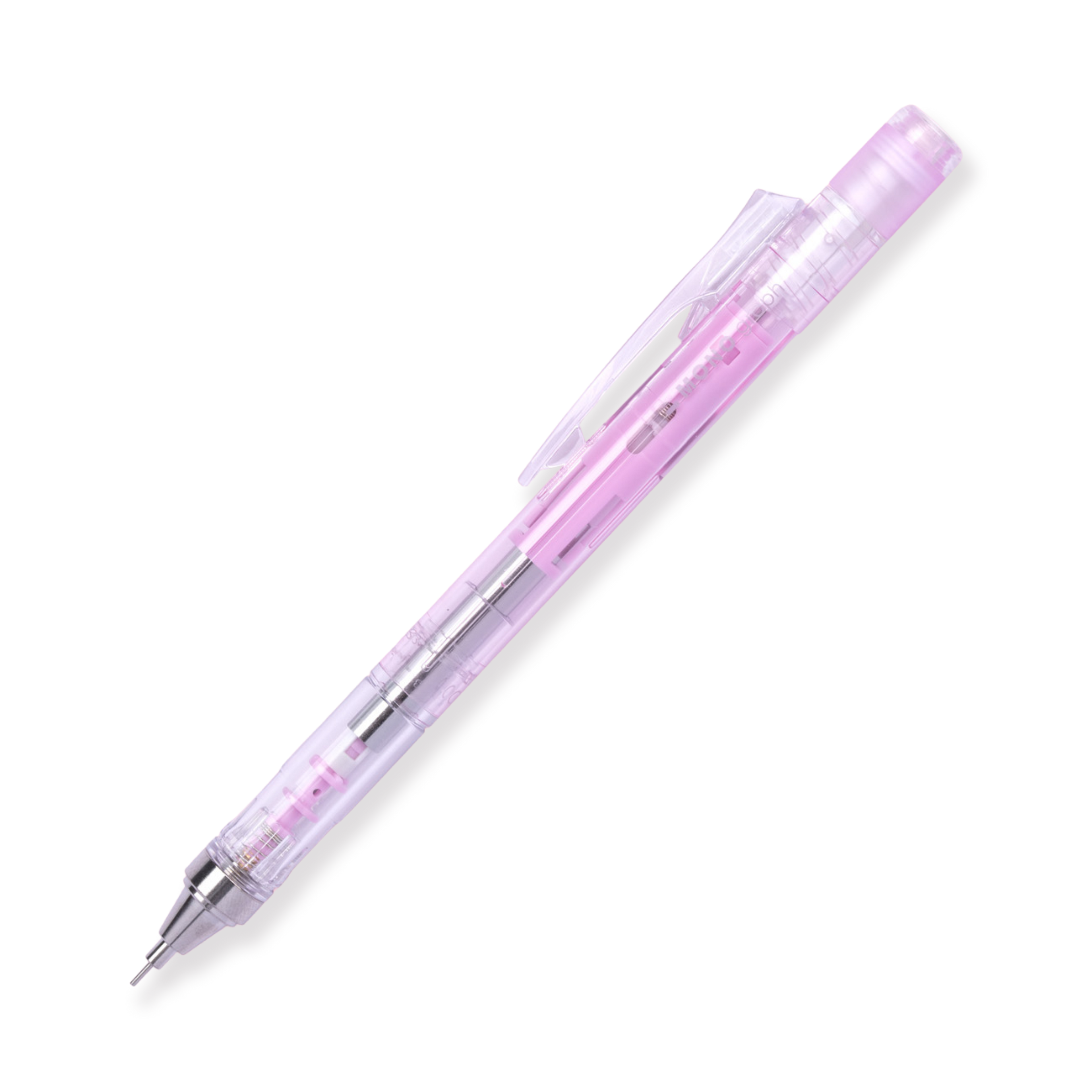 Tombow MONO Graph Clear Color Mechanical Pencil - Clear Pink - 0.5 mm - Stationery Pal