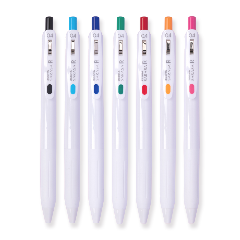 Zebra Sarasa R Gel Ink Pen - 0.4 mm - 7 Color Set - Stationery Pal